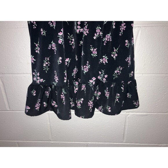Inspired Heart Mini Dress Womens Size L Black Pink Floral - Picture 8 of 16
